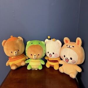 Milk and Mocha Bear Plush Complete Set NWT Round 1 Honeypot/Turtle/Bunny/Bee
